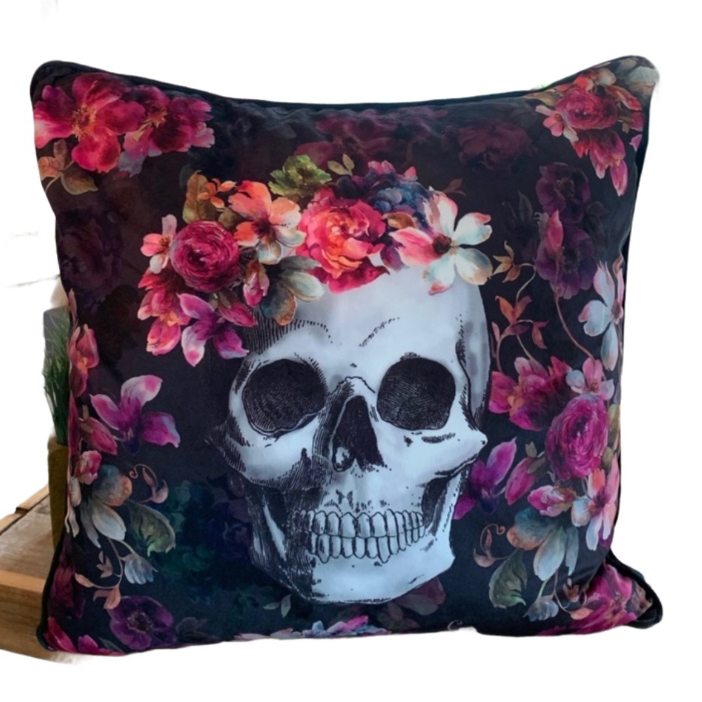 Cynthia Rowley Halloween Skull Pillow